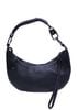 Half Moon Hobo, &pound;195, Handbags, Black, Leather, Front view